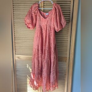 Polagram Coral Embroidered Dress